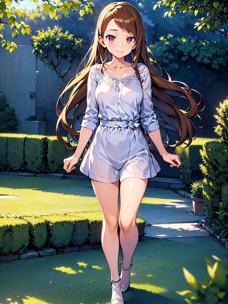 Iori Minase, a 15-year-old anime character, stands tall at 153cm and weighs 40kg. With her petite figure, she exudes cuteness and charm. Her expressive (beautiful detailed eyes) are her standout feature, drawing attention with every gaze. Her (beautiful detailed lips) carry a touch of innocence, completing her adorable facial features. 

Dressed in a vibrant and fashionable outfit, Iori's clothing reflects her energetic personality. The combination of bright colors and trendy fashion choices creates a stylish look that perfectly suits her character. Her petite figure is further accentuated by the well-fitted clothes.

Surrounded by a picturesque backdrop, Iori finds herself in a (anime-style garden). The garden is filled with lush greenery, blooming flowers, and colorful butterflies dancing through the air. The trees provide a soothing shade, casting beautiful shadows on the ground. Rays of warm sunlight peek through the branches, creating a serene and peaceful atmosphere.

The scene is bathed in a (soft, pastel color palette), enhancing the dreamlike ambiance of the garden. Shades of pink, blue, and green dominate the color scheme, giving the environment an ethereal and enchanting feel. The colors complement Iori's vibrant outfit and add to the overall artistic aesthetic.

In this artwork generated by Stable Diffusion, the image quality is impeccable. The details are (extremely detailed), offering a visually stunning experience for the viewer. It showcases the mastery of (anime-style illustration) with its sharp focus, vibrant colors, and realistic shading.

The lighting in the scene is (soft and warm), emphasizing the tranquility of the garden. The sunlight filters through the leaves, creating a gentle glow. The subtle shadows add depth to the image, providing a sense of realism and dimension.

This prompt aims to capture Iori Minase, highlighting her adorable appearance, fashionable outfit, and the serene beauty of the anime-style garden. The high-quality details, artistic style, and captivating colors will ensure a (best quality) outcome, resulting in a (masterpiece:1.2) that truly captures Iori's essence.