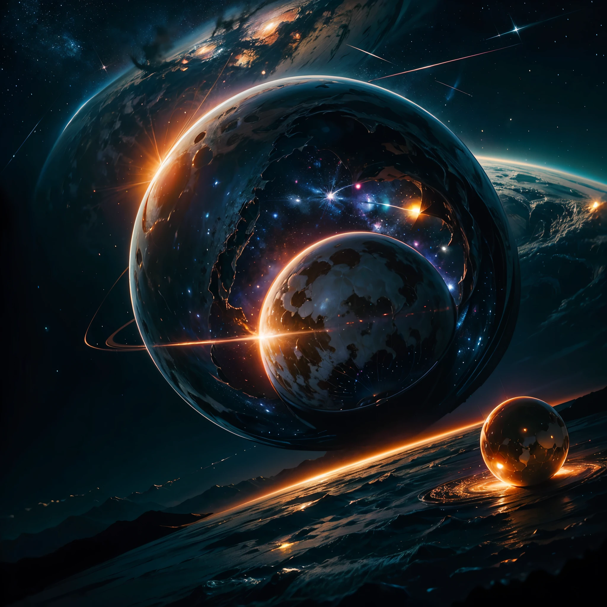 Astronaut:1.4 Quantum From the atom to the galaxy The universe is made up of a huge variety of objects, from the smallest atom to the largest galaxies. Atoms are the basic units of matter. They are composed of a central nucleus, which contains protons and neutrons, surrounded by electrons orbiting around it. Atoms combine to form molecules and compounds, which are the basis of chemistry and life. The molecules, in turn, combine to form cells, which are the basic units of life. Cells organize themselves into tissues, organs, and systems, forming the human body and that of other animals and plants. In addition, there are other subatomic particles, such as quarks and leptons, that are studied in particle physics. As we move away from the subatomic world, we encounter the planets and stars. Our solar is made up of the Sun, planets, asteroids, comets, and other objects. Stars, in turn, cluster into galaxies, which are huge structures containing billions of stars, as well as nebulae, star clusters, and black holes. The entire universe is filled with galaxies that cluster into superclusters and form a vast cosmic web. And there's still so much more to discover and explore beyond what we know to date masterpiece meticulously intricate ultra_high-details extreme improved ultra_high-quality ultra_high-res ultra_photo-realistic optimal ultra_sharpness perfection accurate volumetric Lightning contrast global illumination cgi vfx sfx reflex Octane_rendered ultra_high-def UHD XT3 DSLR HDR romm rgb pbr 3dcg fxaa blu-ray vivid colors-coded anti-aliasing fkaa txaa rtx ssao opengl-shaders glsl-shaders post-processing post-production cell-shading tone-mapping ❤luminescence Heart glow hearth Crystalline earth radiant varies multi etc. --s 1000 --c 20 --q 20 --chaos 100