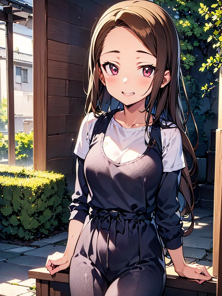 Iori Minase, a 15-year-old anime character with a height of 153cm and a weight of 40kg, wearing a cute outfit. Her beautiful detailed eyes sparkle with excitement, and her lips are soft and plump. Iori Minase's character design is extremely detailed, with long eyelashes and a lovely face. She is standing in a vibrant garden filled with colorful flowers and lush greenery. The garden is illuminated by soft sunlight, creating a warm and inviting atmosphere. The artwork is created with a medium that combines the elements of traditional Japanese anime-style illustrations and modern digital techniques. The image quality is of the best quality, capturing every detail in 4k resolution. The colors in the artwork are vivid and vibrant, enhancing the overall visual impact. The lighting in the scene is carefully crafted, casting gentle shadows and adding depth to the image.