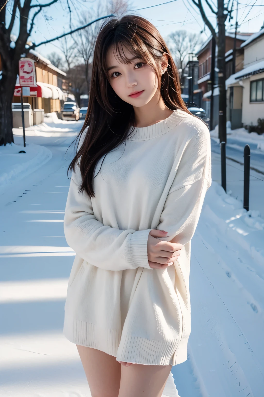 Beautuful Women,Best Quality,realisitic,Airu Ikumi,cute little,A sexy,Winters,Overexposed