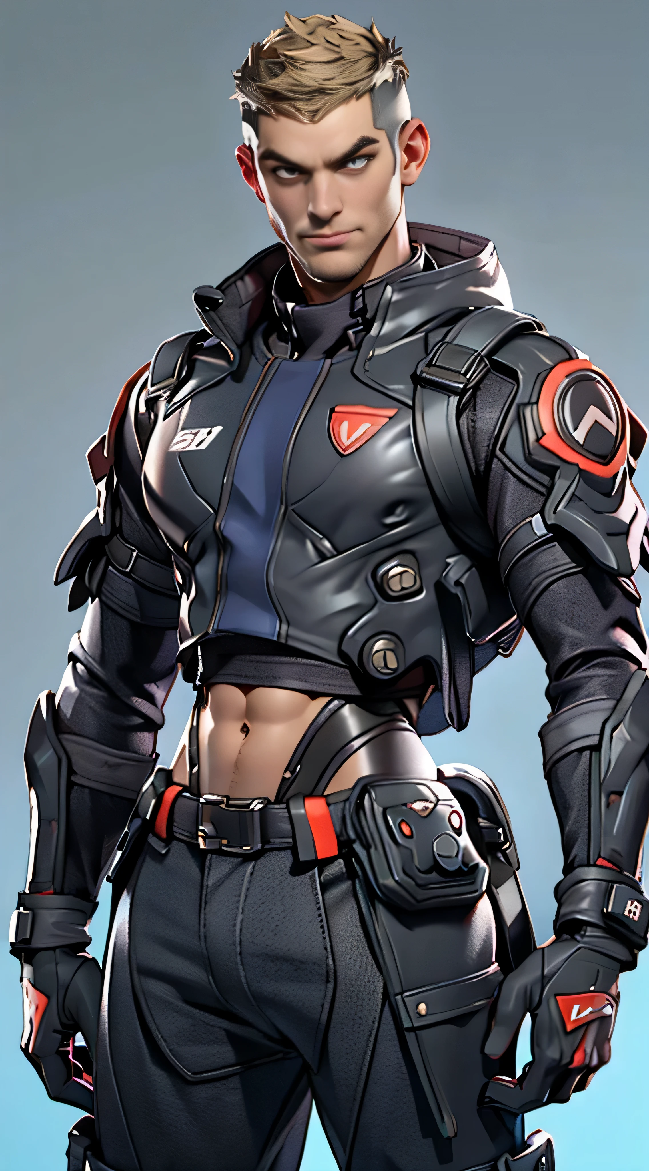 A tall muscular boy , Naked , Legs spread , (The whole body of the character),impact , Sweaty , Wet , Seductive , Bigboobs , large bulge , big balls ,, From the knees , big assa,mechs,punky style