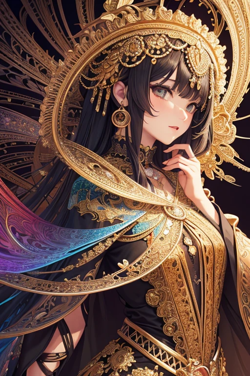 (masterpiece, top quality, best quality, official art, beautiful and aesthetic:1.2), (1girl), extreme detailed, (fractal art:1.3), colorful, highest detailed,