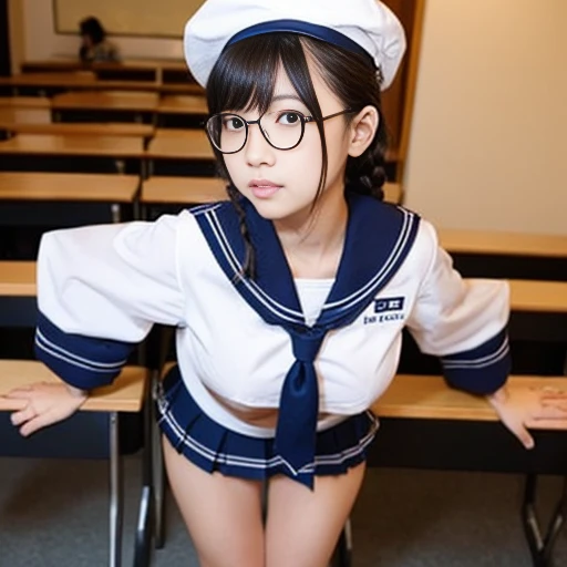 Short stature、Busu、Not cute、hitornfreckles、eye glass、Colossal tits、gargantuan butt、Braids、a sailor suit、a miniskirt、Evening Classroom、thick lips、Plump lips、ssex、壮年の男性とssex、肥満の壮年の男性とssex、