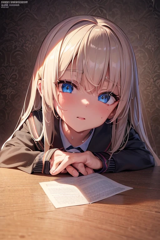 superfine illustration, Perfect Anatomy, Best Quality, Hires, amazing shading, Beautiful skin, 1 , nose blush, Saliva, Ecstasy, Close eyes, ,School Uniforms , Bare legged, Full body, SEX, Yor, touches crotch, (Rubbing the crotch with your hands:1.2), In the classroom of the school:1.2, suggestive pose,Small