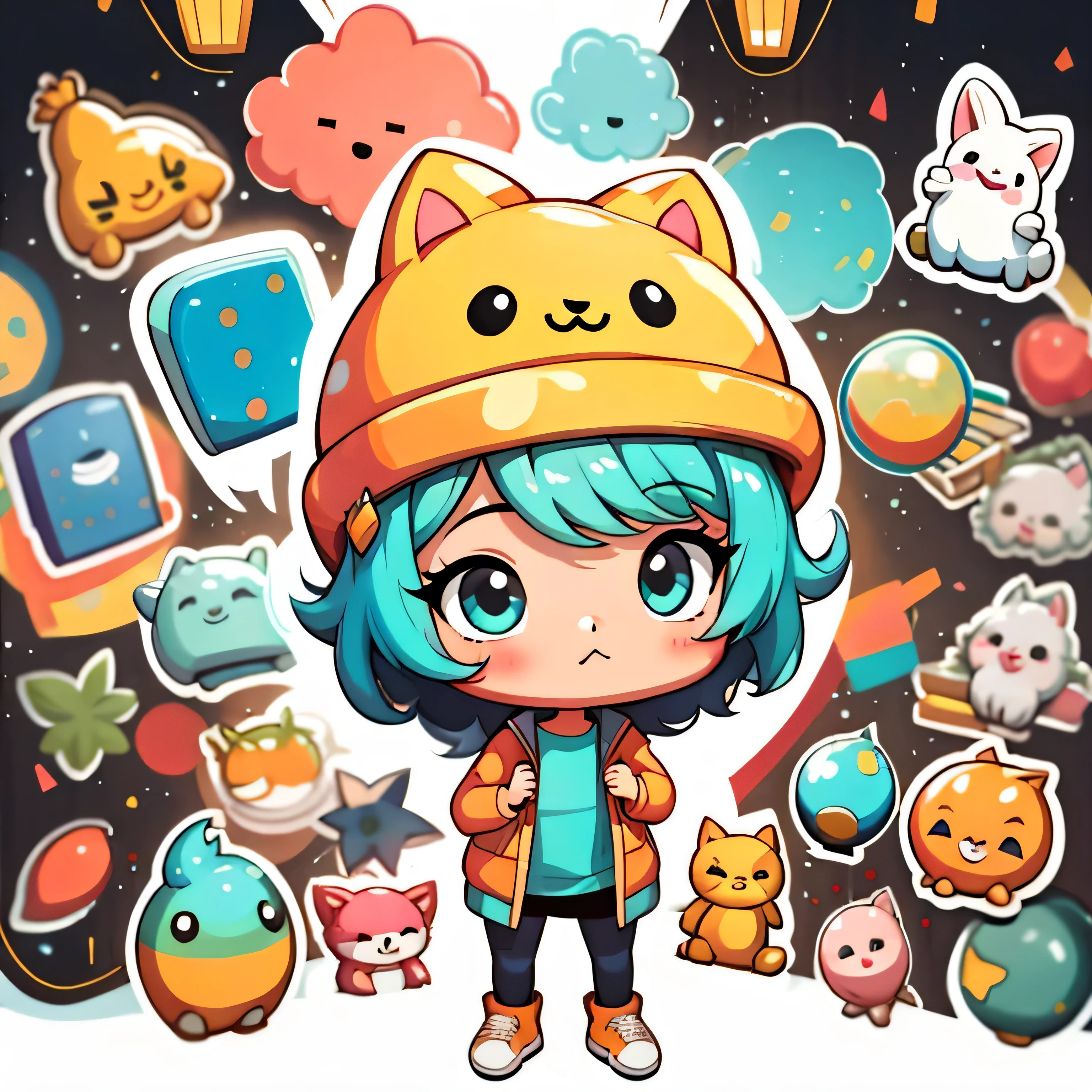 Girl standing in Q version