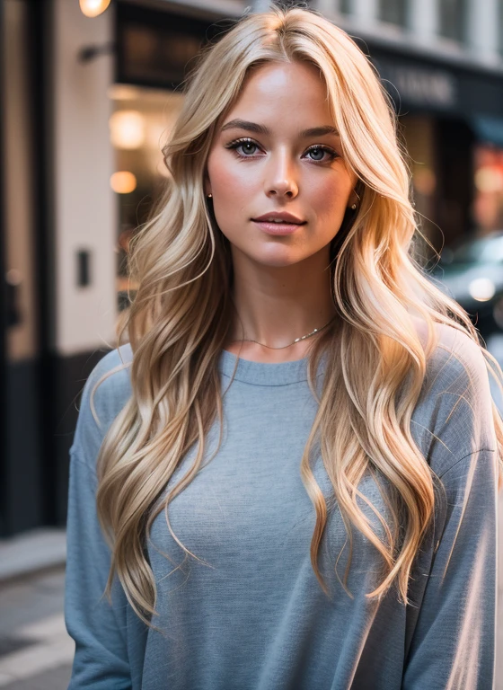 1 fille dans, 22 ans, seulement, Long wavy hair, Colossal , long messy and windy blonde hair, camera facing down, à genoux sur le sol, regardant la caméra, demi sourire, bite your lip, cheveux blond, Tout le corps, (Fond d'extremely detailed 8K display), Soft lighting, High quality, grain de film, Mise au point nette du Fujifilm XT3, f5.6, 50mm, high detail, sharpness,(Natural light), (Attractive), haut de sport en tricot, Thick stripes, jupe noire pure, developer, realistic, Un sexy