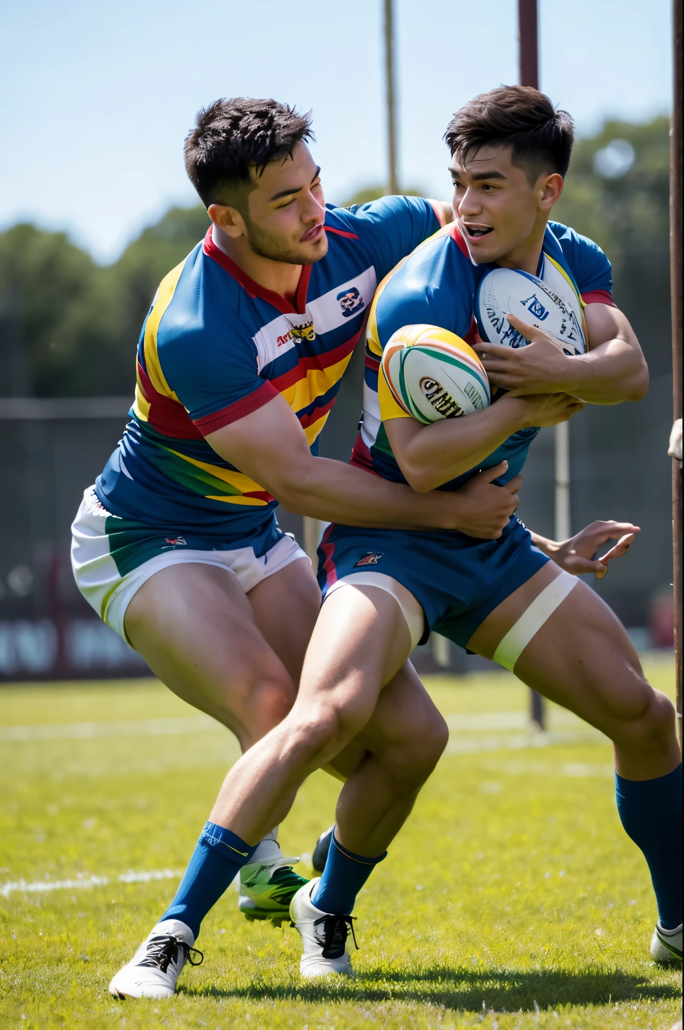  Capitan de rugby borracho sin camisa, kissed on the mouth and masturbated by a cheerleader man smaller and thinner than him, en un sillon sentado, bulto grande, mostrando pectorales y abdominales completos,wet dreams, Great erection, besos, gay pornographic