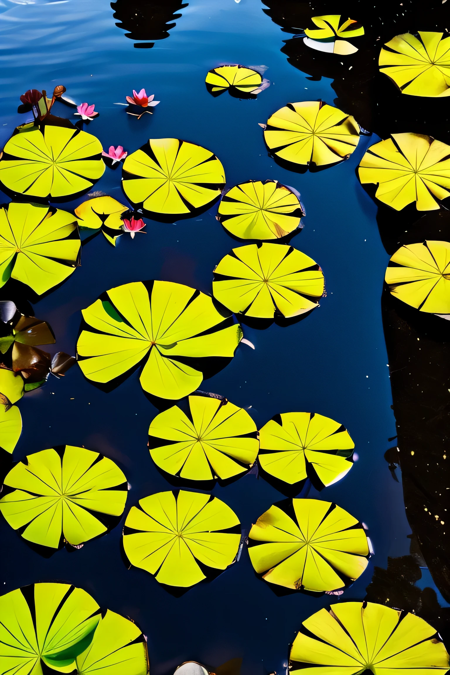 spring river lotus leaves