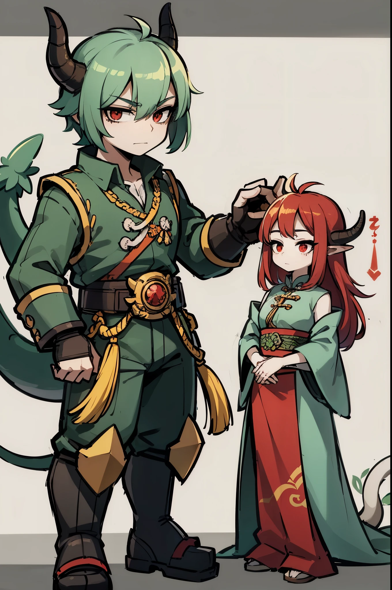 Illustration of a red-nosed green-tailed dragon, smooth chinese dragon,chinese dragon concept art, cyan chinese dragon fantasy, Anthropomorphic dragons, Kirinhado style graffiti art