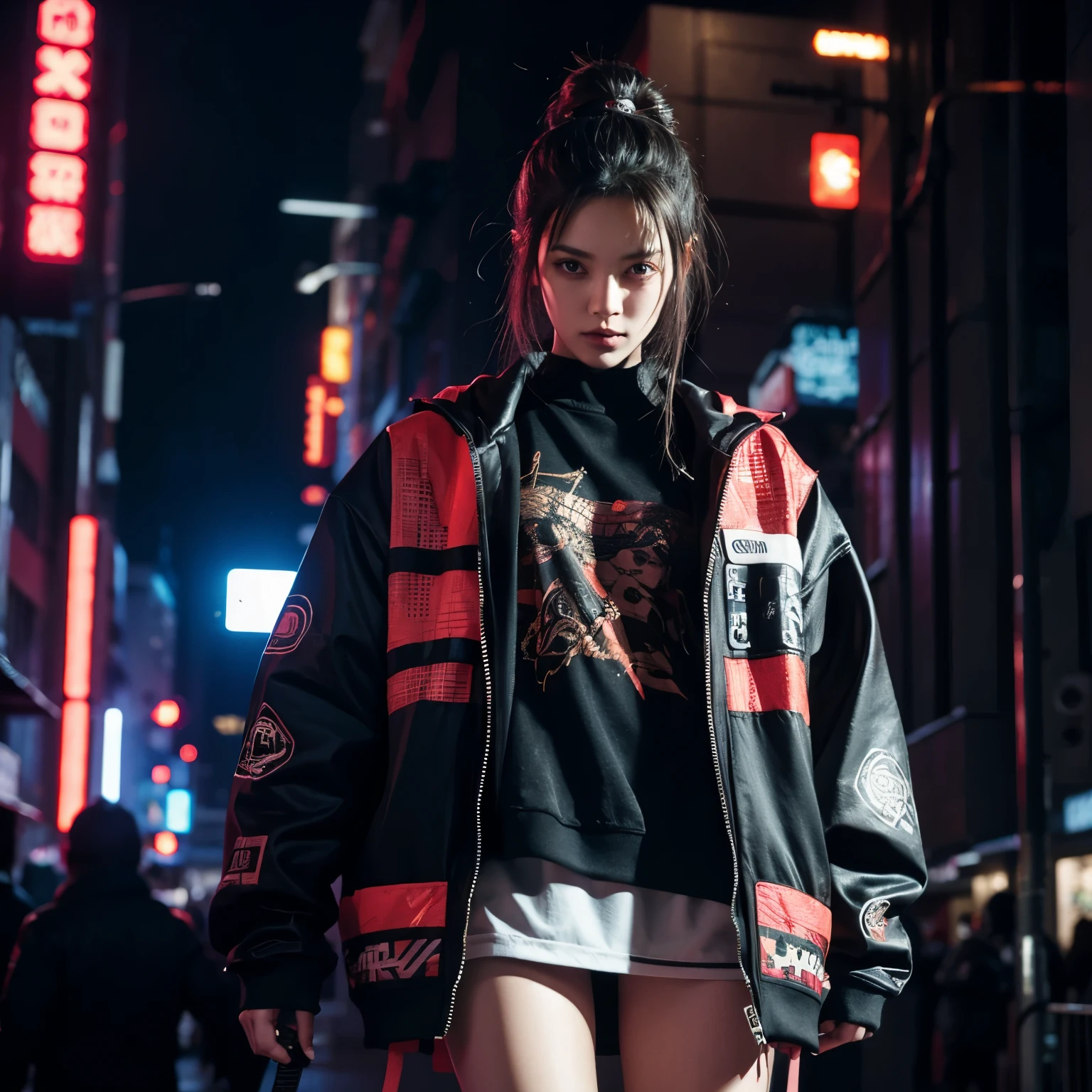 Wear cyberpunk intricate streetwear, The beautiful, girl,