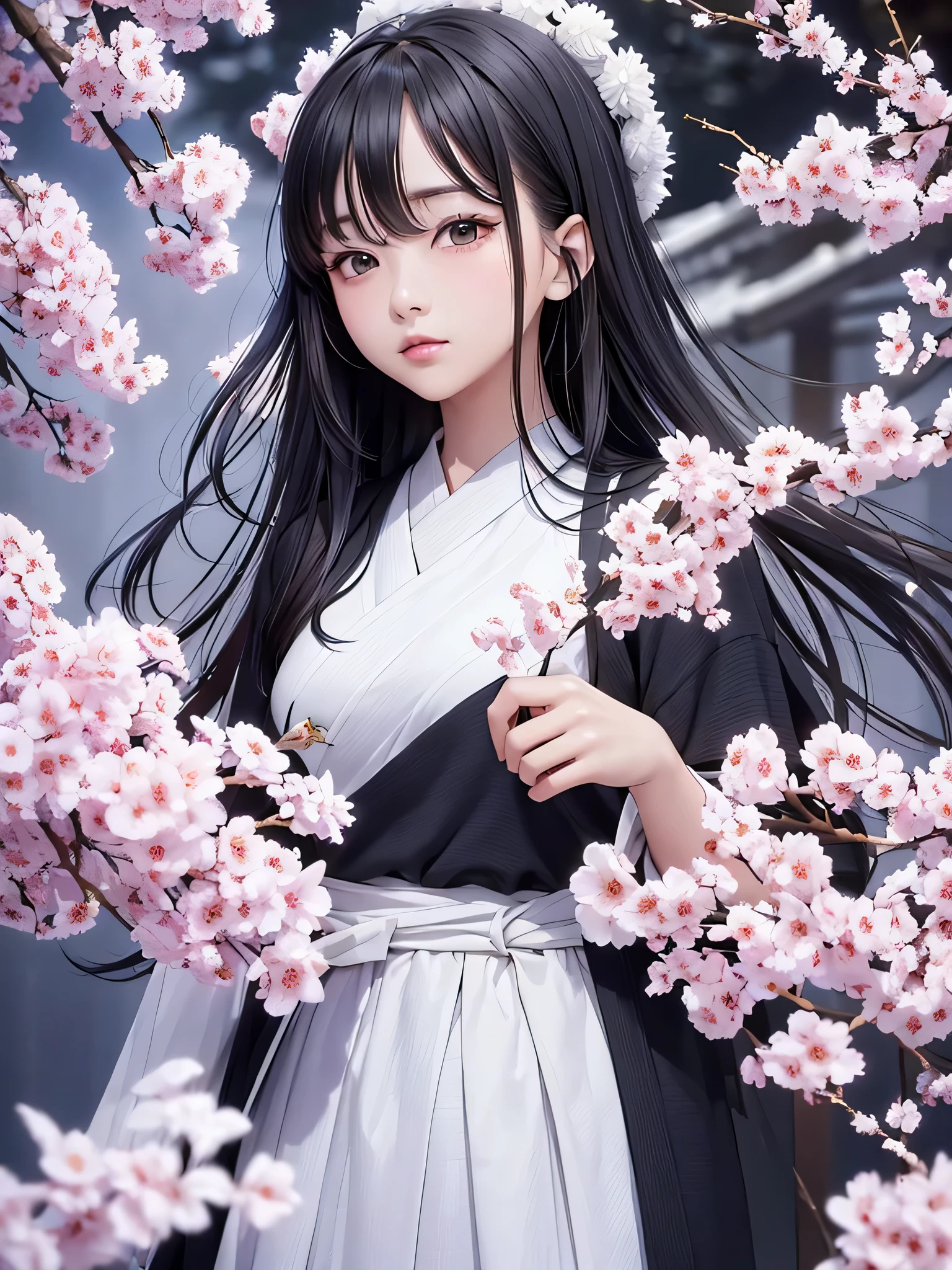 stechu,(white background:1.4), ((tachi-e)), original,(illustration:1.1),(best quality),(masterpiece:1.1),(extremely detailed CG unity 8k wallpaper:1.1), (colorful:0.9),(panorama shot:1.4),(solo:1.2), (ink splashing),(color splashing),((watercolor)), clear sharp focus,{ 1girl standing },((korean style )),korean actress, Han So Hee, flower background,outdoors,rocks, looking at viewer, make happy expressions,soft smile,pure,beautyfull detailed face and eyes,beautyfull intricacy clothing decorative pattern details, black hair,black eyes,colorwater