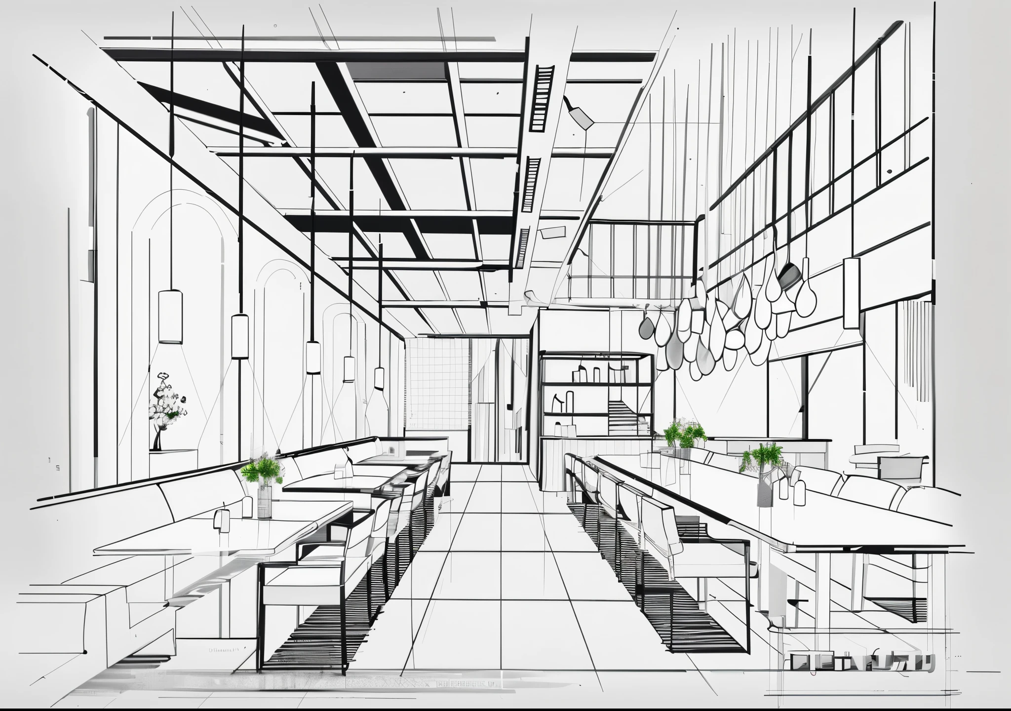 Kitchen illustration with table and chairs, sketch illustratio, shopping mall restaurant background, Stock illustration, outline drawn, Linear plot, sketch black and white colors, hd illustration, interior design background, minimalist line drawn, Black ink line art, line art illustration, detailed line drawn, line drawn, Black line art, bold line art, Black lettering line art on white background, vector drawing