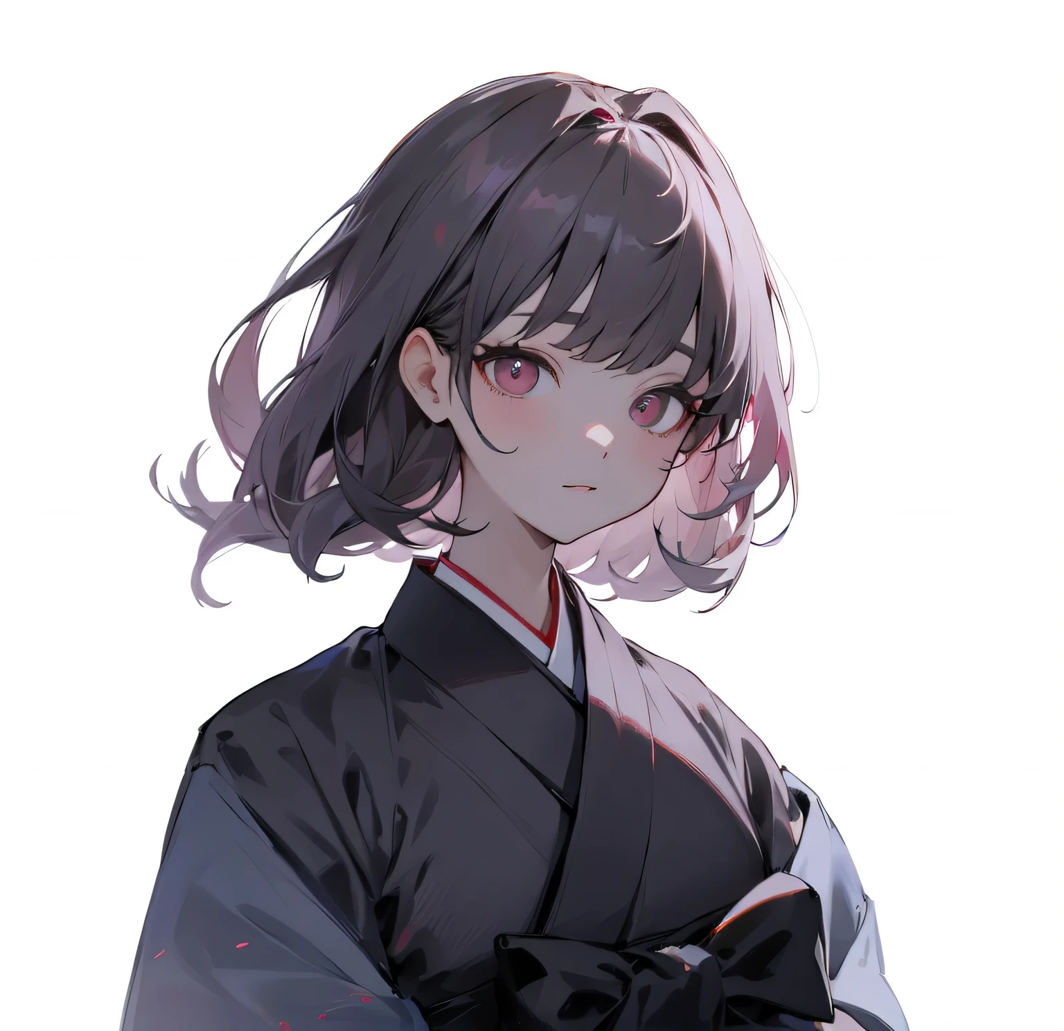 Change into black hanbok, Add clothing details, shining pupils, Add background