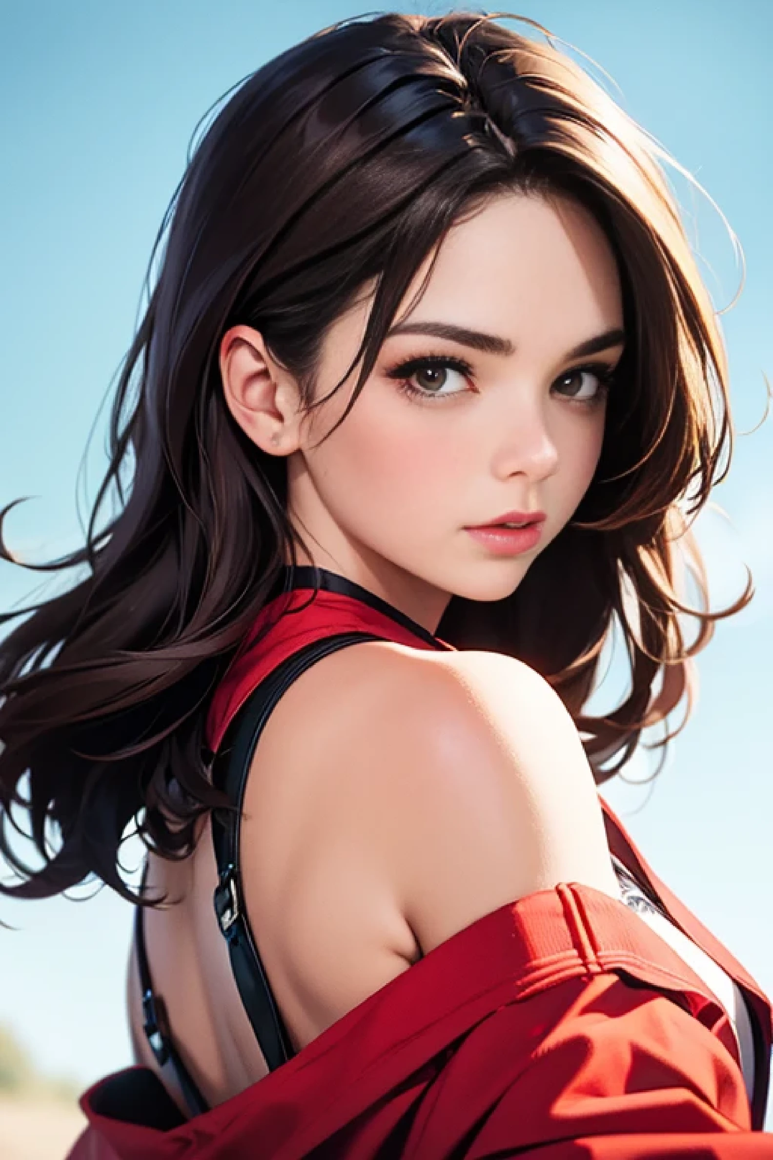 (1girl:1.3), Solo, (((Very detailed face)))), ((Very detailed eyes and face)))), Beautiful detail eyes, Body parts__, Official art, Unified 8k wallpaper, Super detailed, beautiful and beautiful, beautiful, masterpiece, best quality, original, masterpiece, super fine photo, best quality, super high resolution, realistic realism, sunlight, full body portrait, amazing beauty, dynamic pose, delicate face, vibrant eyes, (from the front), She wears Spider-Man suit, red and black color scheme, spider, very detailed city roof background, rooftop, overlooking the city, detailed face, detailed complex busy background, messy, gorgeous, milky white, highly detailed skin, realistic skin details, visible pores, clear focus, volumetric fog, 8k uhd, DSLR, high quality, film grain, fair skin, photo realism, lomography, futuristic dystopian megalopolis, translucent