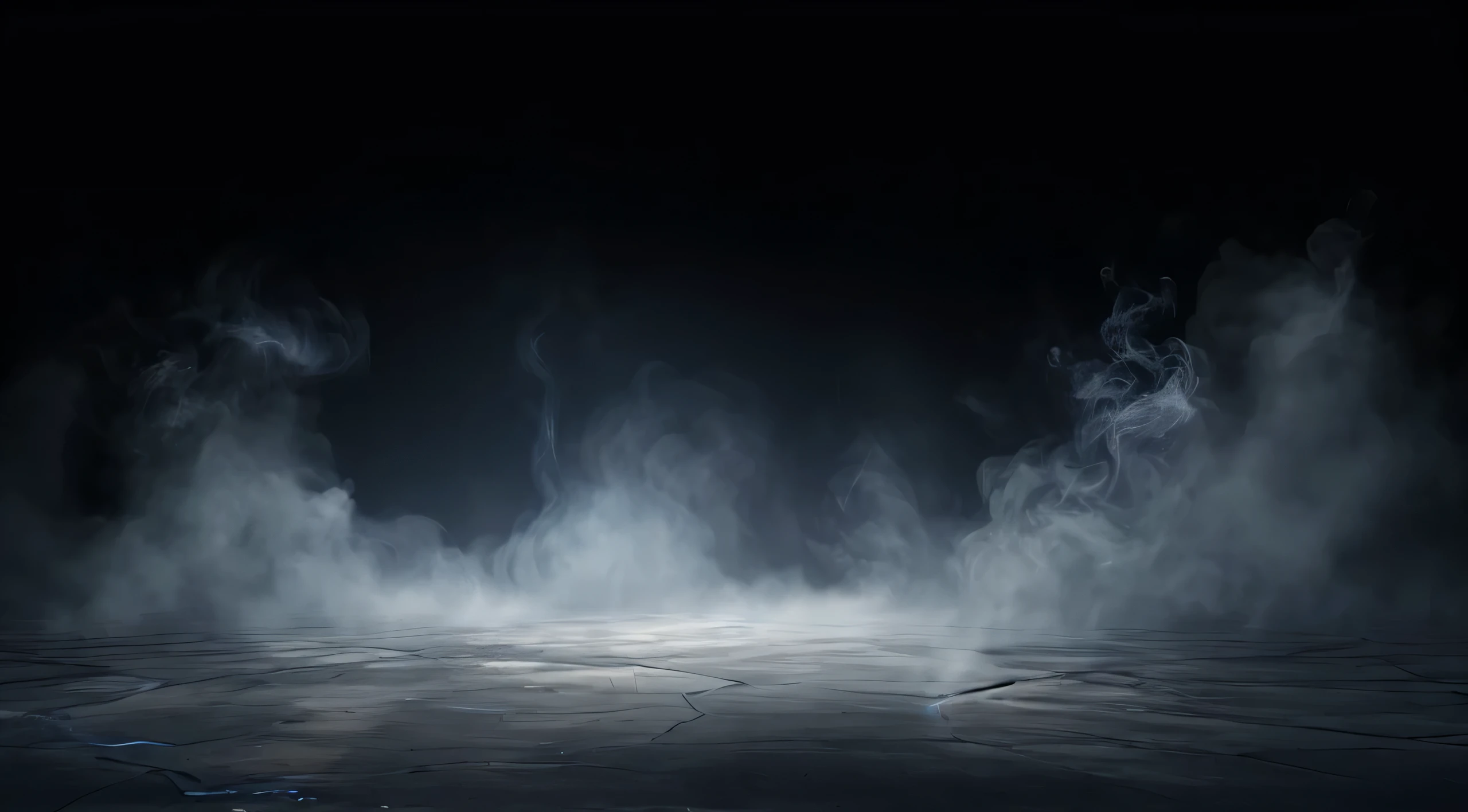 uma sala de Escuro com smoke billowing saindo do chão, Escuro and smokey Background Story, Escuro and smoky Background Story, dirt and smoke Background Story, cold mist black Background Story, smokey Background Story, smoky Background Story, Escuro smoky Background Story, Background Story ( Escuro _ smoke billowing; ), derretimento de smoke billowing volumétrica e névoa, Escuro foggy Background Story, fog Background Story, soil pollution, smoke billowing e nevoeiro volumétrico