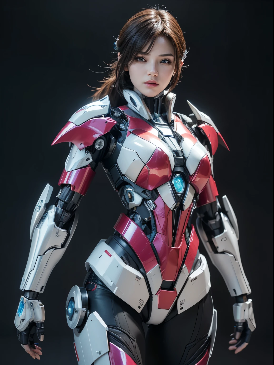 Textured skin, Super Detail, high details, High quality, Best Quality, hight resolution, 1080p, hard disk, Beautiful,(Arcee),beautiful cyborg woman,Mecha Cyborg Girl,Battle Mode,Girl with a Mecha Body,She wears a futuristic Transformers mech,Female Warrior,fully body photo