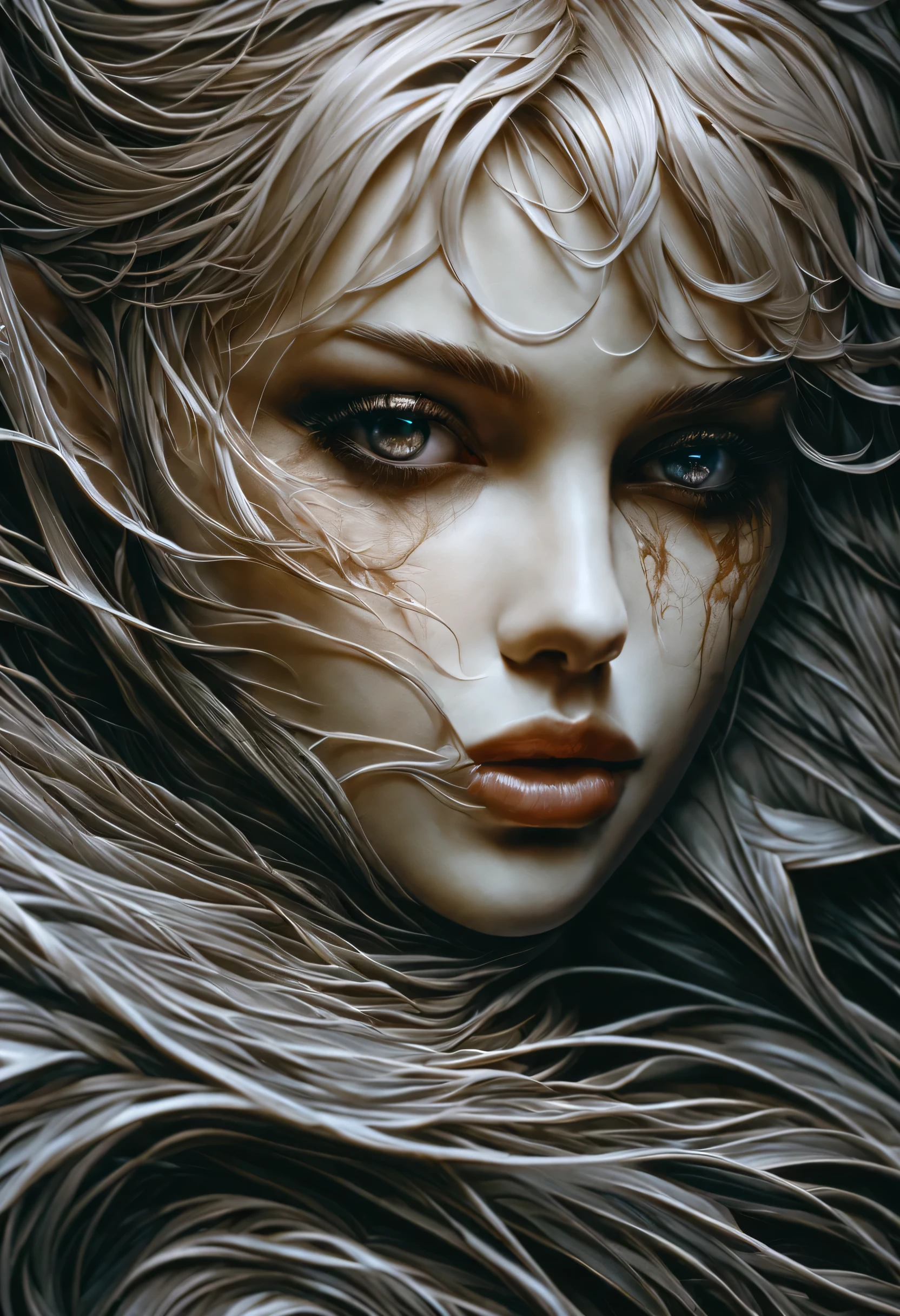 Silent Hill close up female portrait, clear sharp focus, featuring a dark and eerie atmosphere hyper realistic, 8K professional photography art, photorealistic masterpiece: by aaron horkey and jeremy mann: intricately detailed fluid gouache painting: by jean baptiste mongue: calligraphy: acrylic: watercolor art, detailing of objects, process colors, cinematography, luminism, masterpiece, high quality image, (((((very accurate and clear image (high detail) skin: 1.2), 8k uhd, DSLR, soft lighting, high quality, film grain, Fujifilm XT3, professional photography, natural lighting, volumetric lighting maximalist photoillustration: by marton bobzert: 8k resolution concept art intricately detailed, complex, elegant, expansive, fantastical elegant, elegant, expansive, fantastical