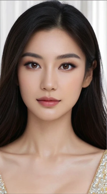 Japanese actress Asami Mizukawa、Transparent beautiful skin、Eyes with long slits and a cool impression、speak slowly and politely、Hidden core strength、black hair suits you、Makeup that is not too flashy、Makeup looks natural、Beautiful posture、Small face、The nasal muscles are passing through、the corners of the mouth are turned upwards、The width of the forehead、Less than one third of the vertical width of the face、The boundary between the eyebrows and the base of the nose is deeply depressed、The distance between the left and right eyes is、Narrower than one eye width、the distance between the eyes and eyebrows、Narrower than one vertical width of the eye、The outline is、Oval or long-faced type、cheekbones, jaw etc.、Facial features with a prominent skeleton、The shape of the jaw is similar to an inverted triangle、Hairstyles、natural one-len、woman, A fashion model, wearing a golden dress with sparkles, Glamour, paparazzi taking pictures of her, Blonde hair, Brown eyes, 8K, High quality, Masterpiece, Best quality, HD, Extremely detailed, voluminetric lighting, Photorealistic