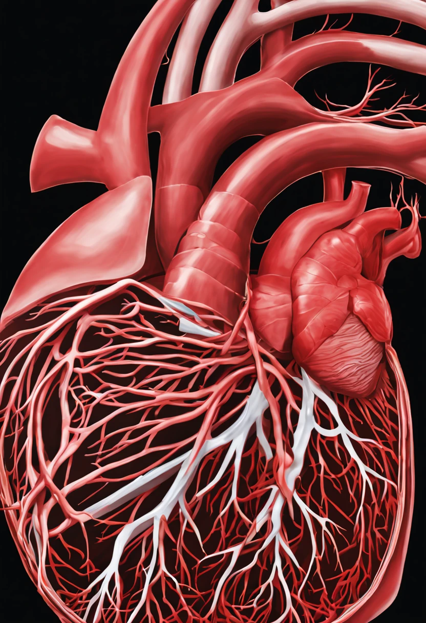 Pericardium of the heart, arteries and veins
