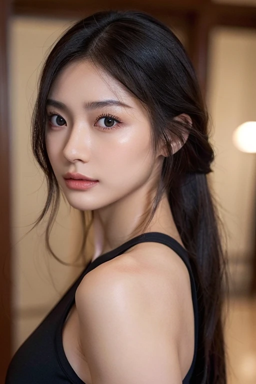 Lipstick in hand,Cosmetics commercial style,Commercial filming studio,close up face,fully body photo,masutepiece, The highest image quality, High quality, the background is clear,Beautiful woman, Japanese, Detailed, Ultra-detailed, finely detail, hight resolution, 8K Wallpaper, Perfect dynamic composition, Beautiful detailed eyes ,Detailed eyes, Detailed skin, Beautiful skin, 超hight resolution, (reality: 1.4),Very beautiful woman, Slightly younger face, Beautiful skin, slender, (Ultra photo realsisim), (hight resolution), (8K), (Very detailed) (beautifully detailed eyes), (super detailed), (Detailed face), view the viewer, Fine details, Detailed face, Staring straight ahead, Staring straight ahead, photos realistic, Bright lighting, Professional Lighting, Black hair,poneyTail,a baby face,sixteen years old,Hairstyle: ponytail,Long ponytail hairstyle,slight smile,