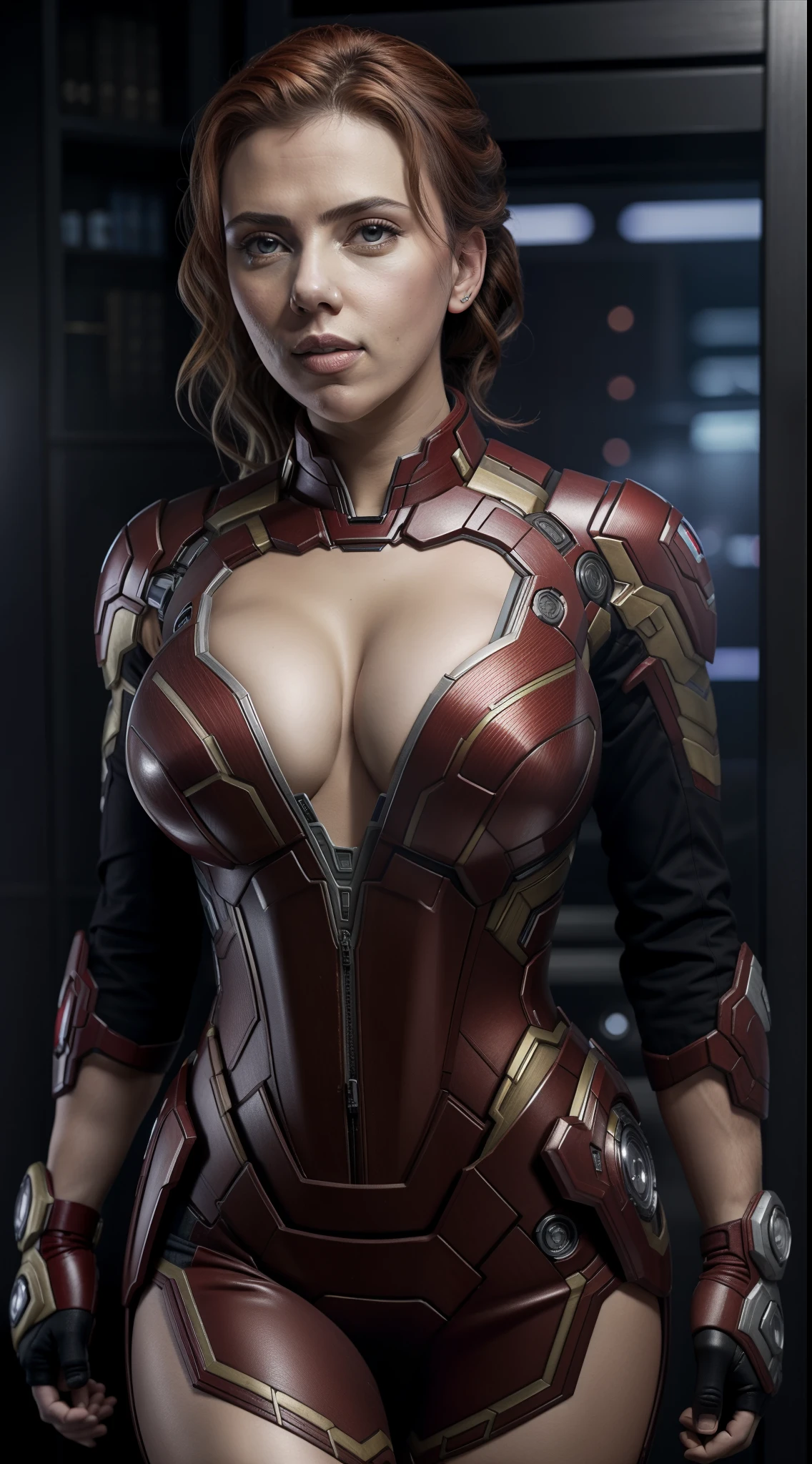 Scarlett Johansson big boobs in Ironman costume hottest sexy