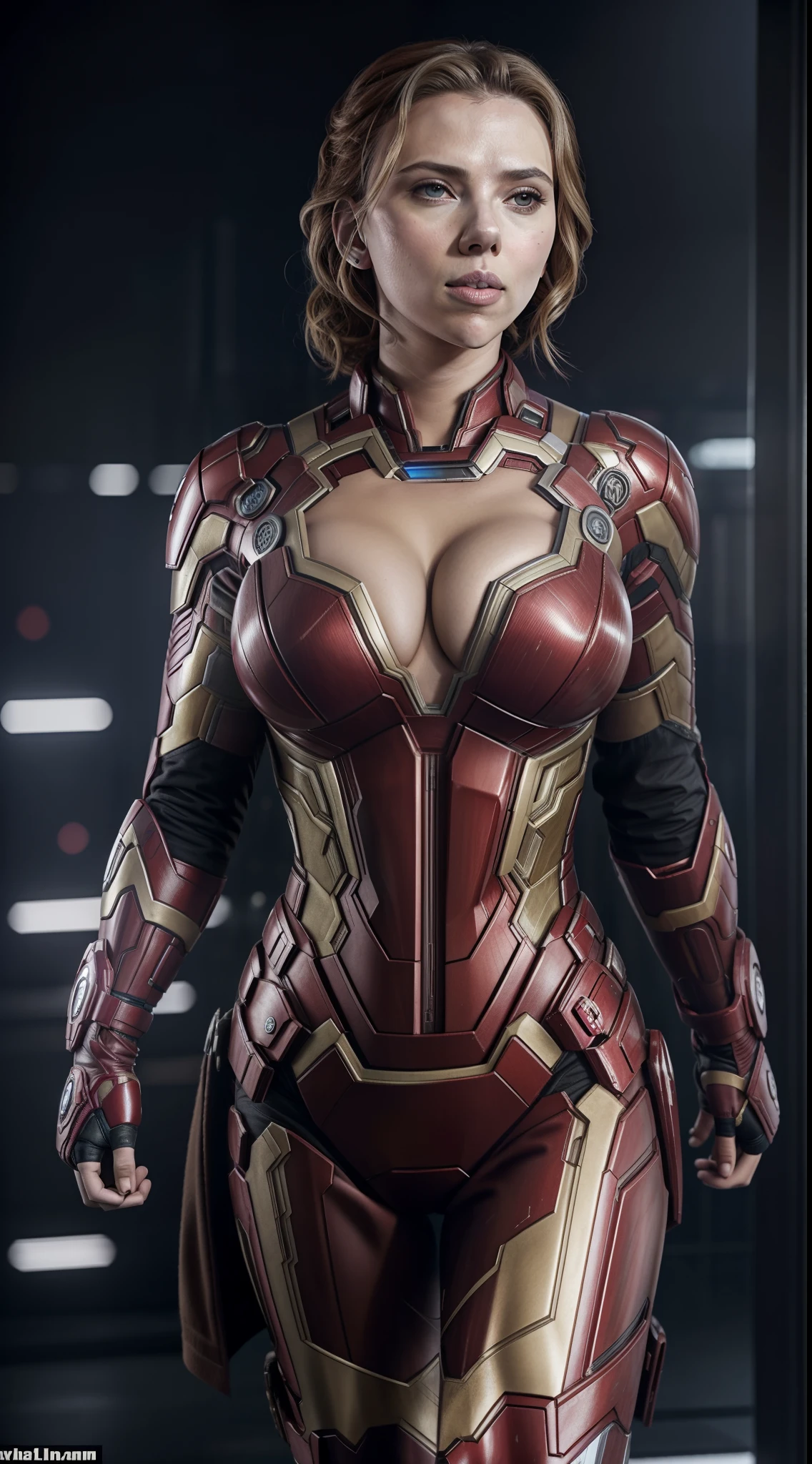 Scarlett Johansson big boobs in Ironman costume hottest sexy