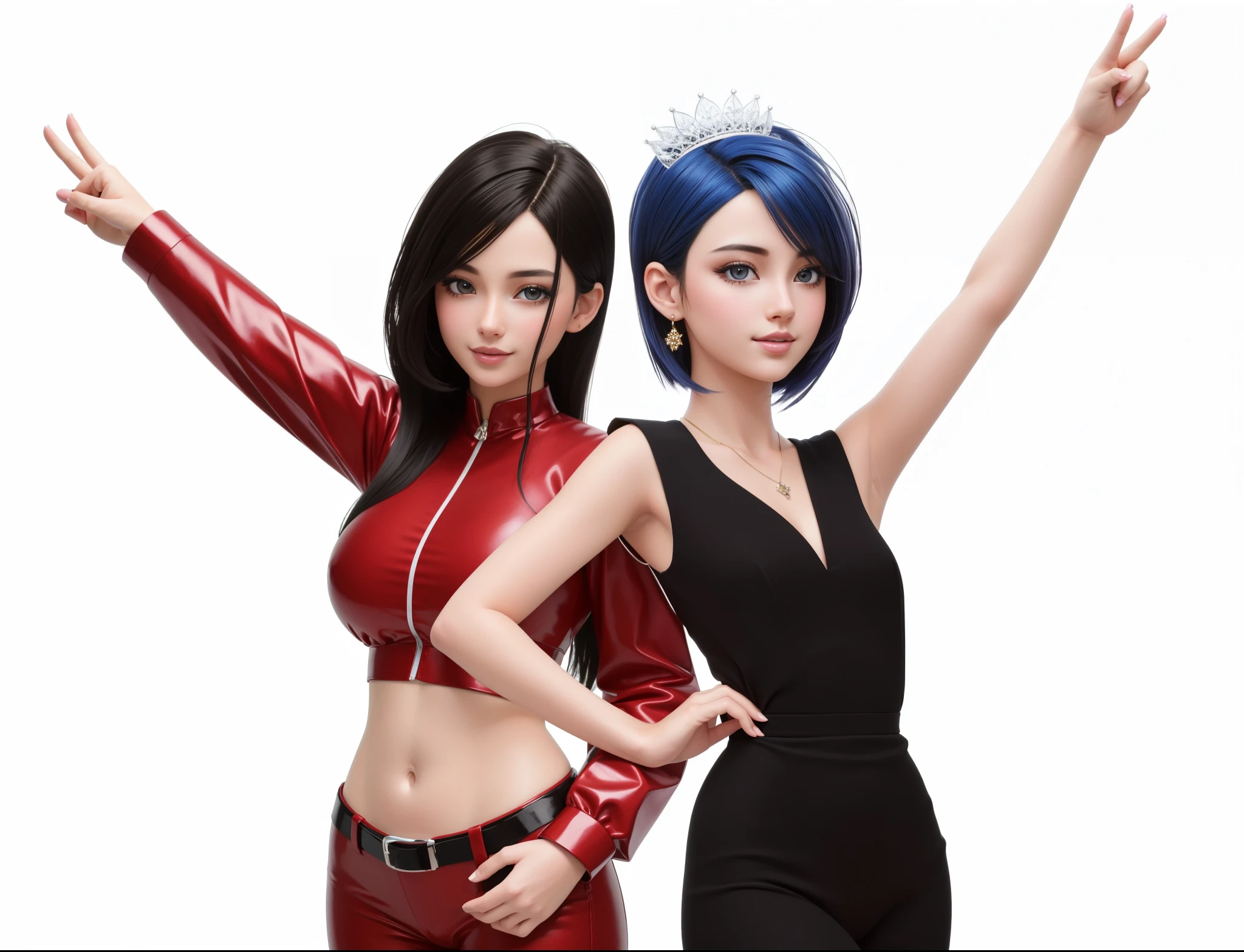 NSFW { two best friends } , sister, (Sharp Eyes: 1.1) , open mouth, { slim figure } , { soft light } , (body front) , open mouth, smile, delicate, smooth animation style, 2 girleautiful } , a pair of sisters, Beautiful Lips, eye detail, white teeth, detailed skin, beautiful lips, mouth, Pixiv, painting, high quality, 8K, elaborate, virtual engine 5, gorgeous, super detailed, edge lighting, very detailed, detail, good skin, best photo, textured face, (very detailed face: 1.4) , pale skin, (detailed skin texture: 1.2) , (Beautiful Eyes: 1.2) , 8K, (fidelity: 1.5) , telephoto lens, super clear, (masterpiece) , best quality, (very detailed: 1.erfect hands,
