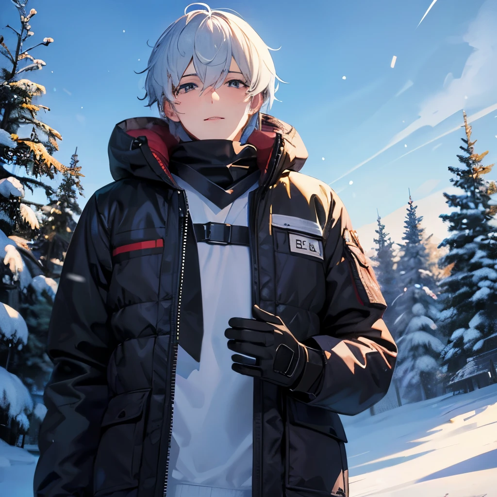 man snow