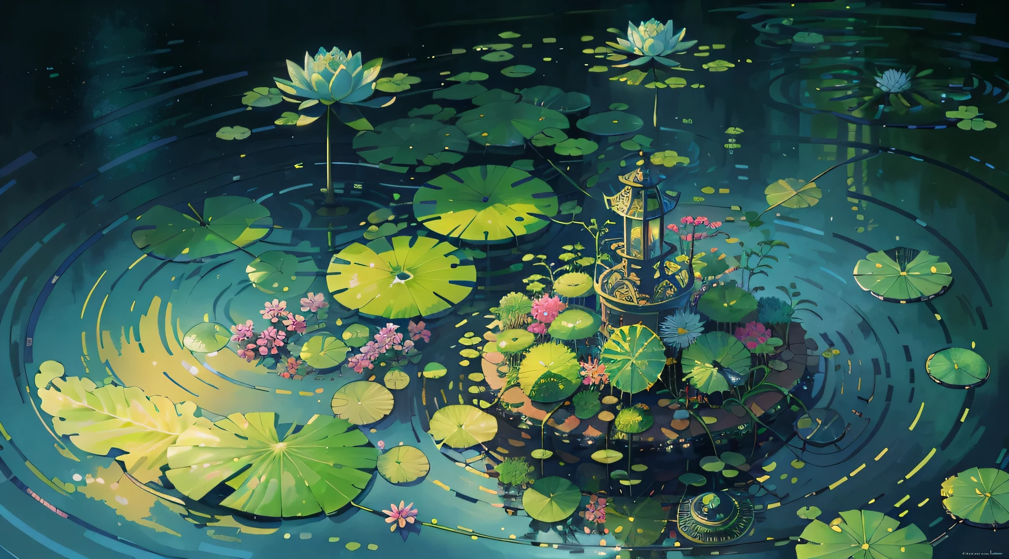 Original,tmasterpiece, (Best quality),(tmasterpiece:1.1),(extremely detaild的 CG unified 8k wallpapers),(One color:1.2),water lilies,water lilies花瓣,scenecy,Rios|purity,