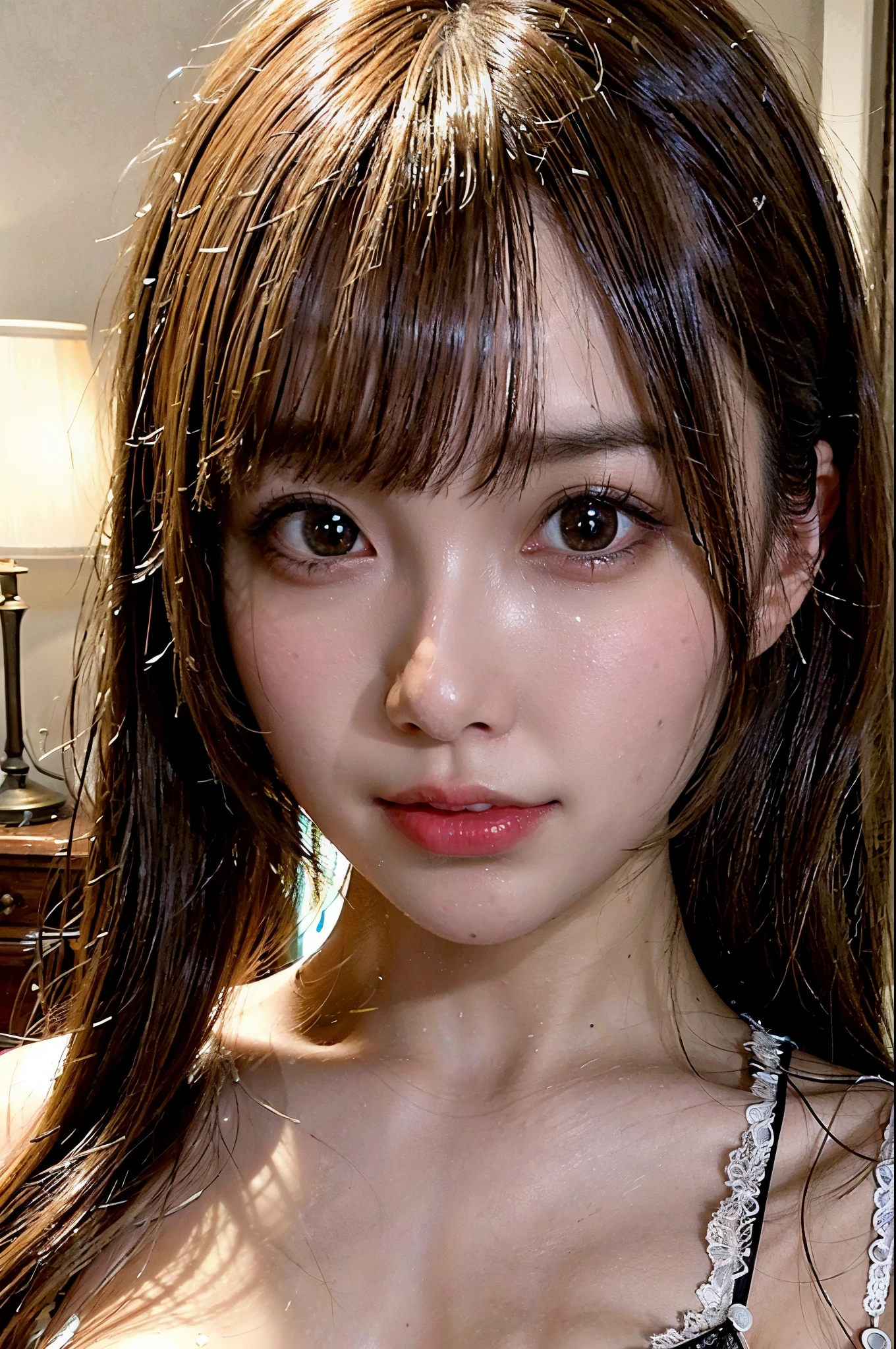Araffe asian woman with long hair and a black dress - SeaArt AI