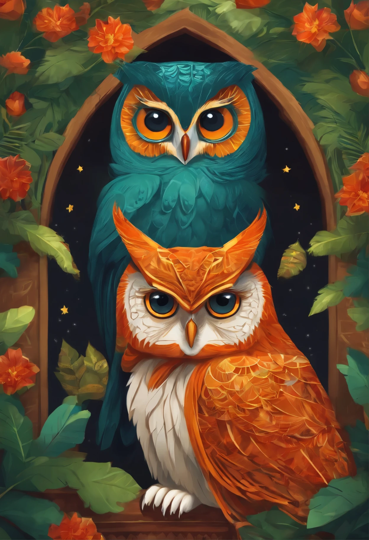 owl+cat, cat+owl, srayata+catята, catята+owlets