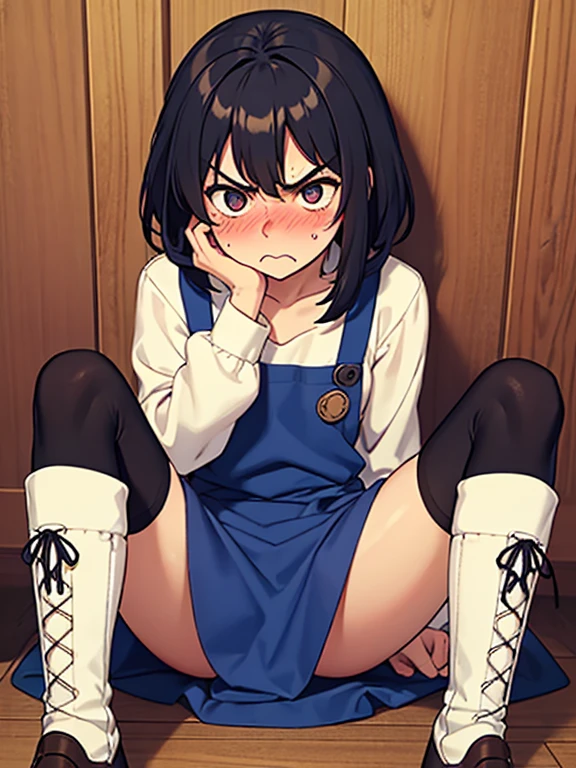 //Character
(((masterpiece))), best quality, 16k, 32k, close up, (((1girl ,girl spread legs))),(girl with Pea Coat),(ultra cute face, nose blush, perfect eyes),(Pea Coat,tiny), ,(((girl,embarrassed, panicking,angry,pleasant sensation))), Round back BREAK
//Fashion
Homemade Country Dress,
Plain, long-sleeved dress in muted colors,
Utilize affordable, sturdy fabrics like cotton,
Basic silhouette for ease of movement,
Handmade apron for practicality and style,
Leg warmers made from old socks or knit scraps,
These accessories add a touch of charm,
Sturdy ankle boots or clogs for daily chores,
Focus on durability and comfort,
Boots can be laced up or have simple detailing,
BREAK