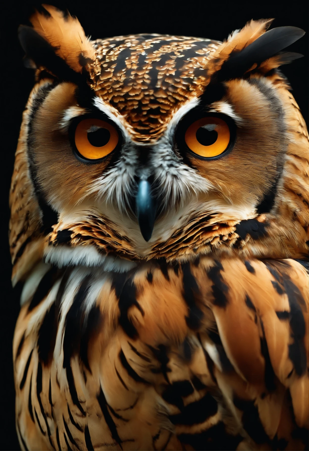 Owl feather detailed,