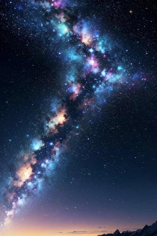 繁星点点的nigh sky，There is a plane flying over in the distance, nigh sky; 8K, Starry Sky 8K, Galaxy background, against the background of the Milky Way, background galaxy, space sky, Milky Way in the background, Milky Way in the background, Galaxy background, The background is the endless universe, Glowing galaxy background, the space background, 太空Galaxy background, galaxy in the sky