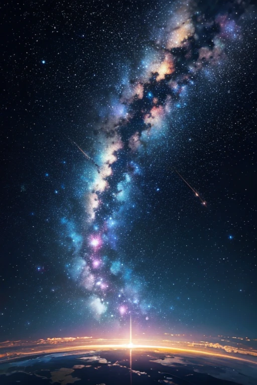 繁星点点的nigh sky,There is a plane flying over in the distance, nigh sky; 8K, Starry Sky 8K, Galaxy background, against the background of the Milky Way, background galaxy, space sky, Milky Way in the background, Milky Way in the background, Galaxy background, The background is the endless universe, Glowing galaxy background, the space background, 太空Galaxy background, galaxy in the sky