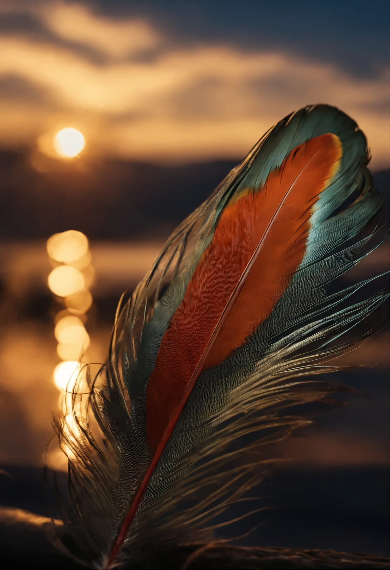 Feathers are falling from the sky, feather detailed 8k