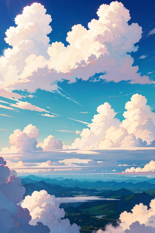 There is a plane flying through the clouds in the sky, Anime Cloud, Anime Sky, anime backgrounds, Beautiful floating clouds. jpn, 蓬松的粉色Anime Cloud, 色彩缤纷的anime movie backgrounds, beautiful clouds in the sky, anime backgrounds艺术, studio ghibli sky, anime movie backgrounds, Dream Cloud, Dreamy sky, fluffy soft clouds, fantasy puffy sky, arte de fundo, Colorful clouds