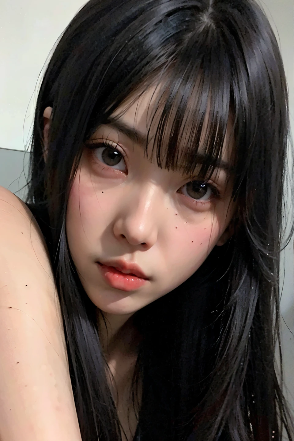 top-quality、超A high resolution、(Photorealsitic:1.4)、8K resolution、Women in Their 20s、(Random hair:1.3)、(Realistic hair:1.2)、(realisticeyes:1.2)、(beautiful countenance:1.3)、perfectbody、de pele branca、Smaller chest、small tits、(Stick out your tongue and open your mouth:1.2)、(eyes up:1.3)、(Wet body and T-back:1.2)、Freckles on the face、short-cut、shorth hair、boyish、Female sexy
