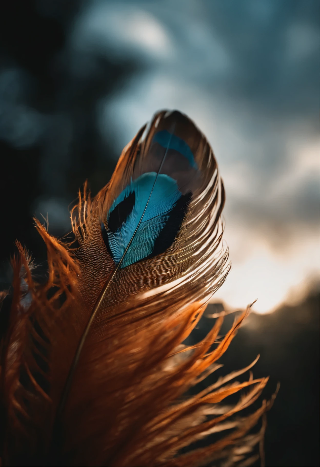Feathers are falling from the sky, feather detailed 8k