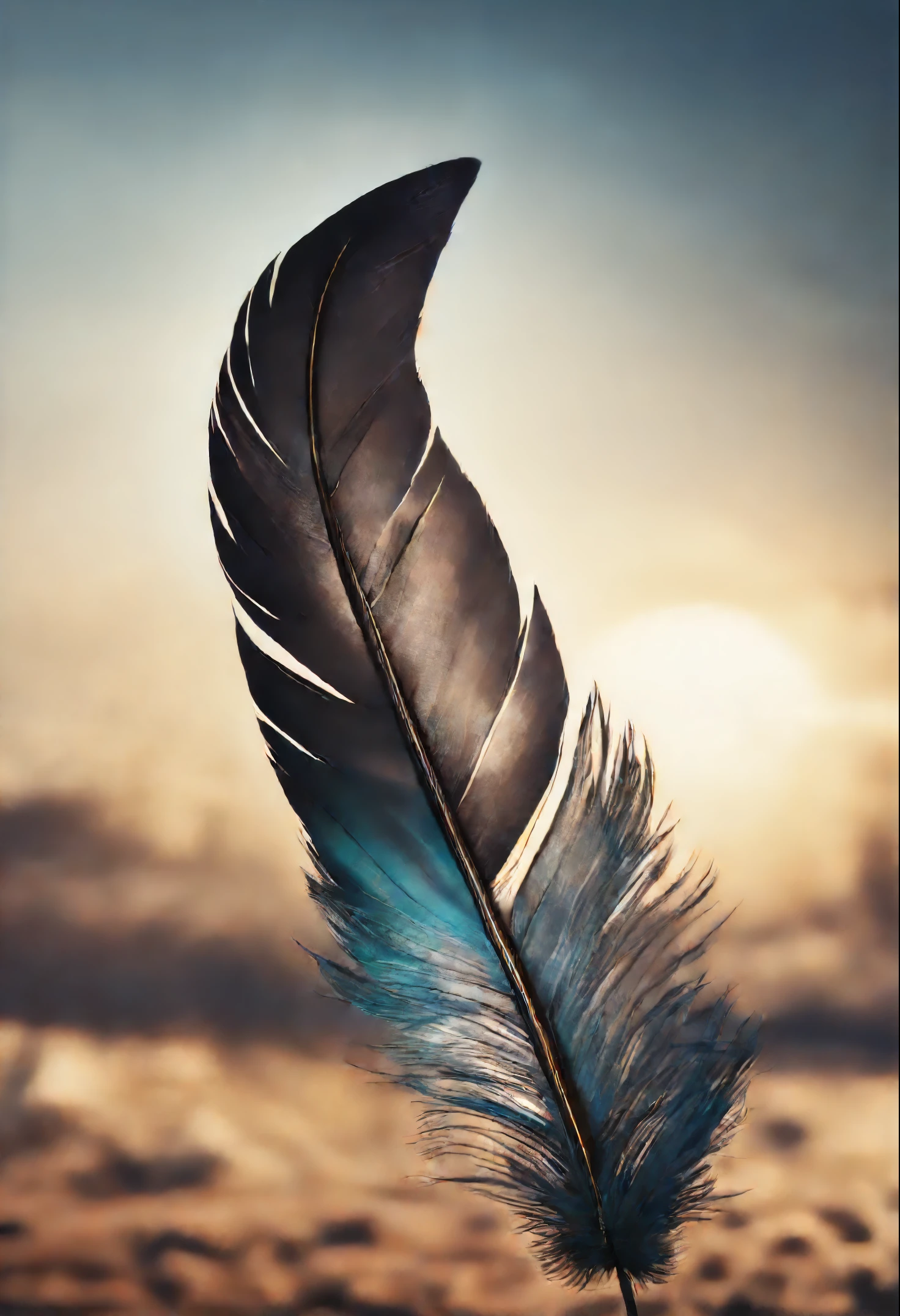 Feathers are falling from the sky, feather detailed 8k