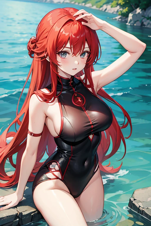 Anime girl with red hair who is a "seer of the lake"