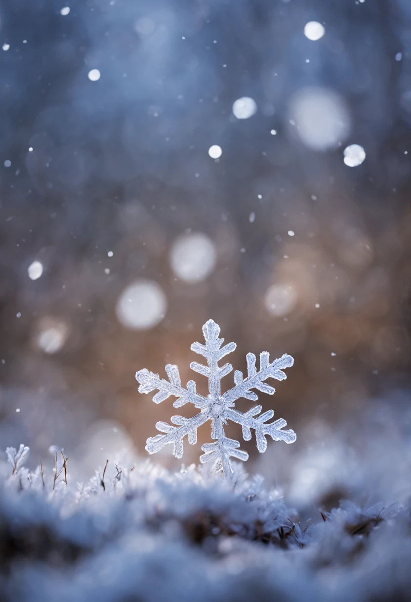 Magical snowflakes , winter, snow, macro photography, soft bokeh