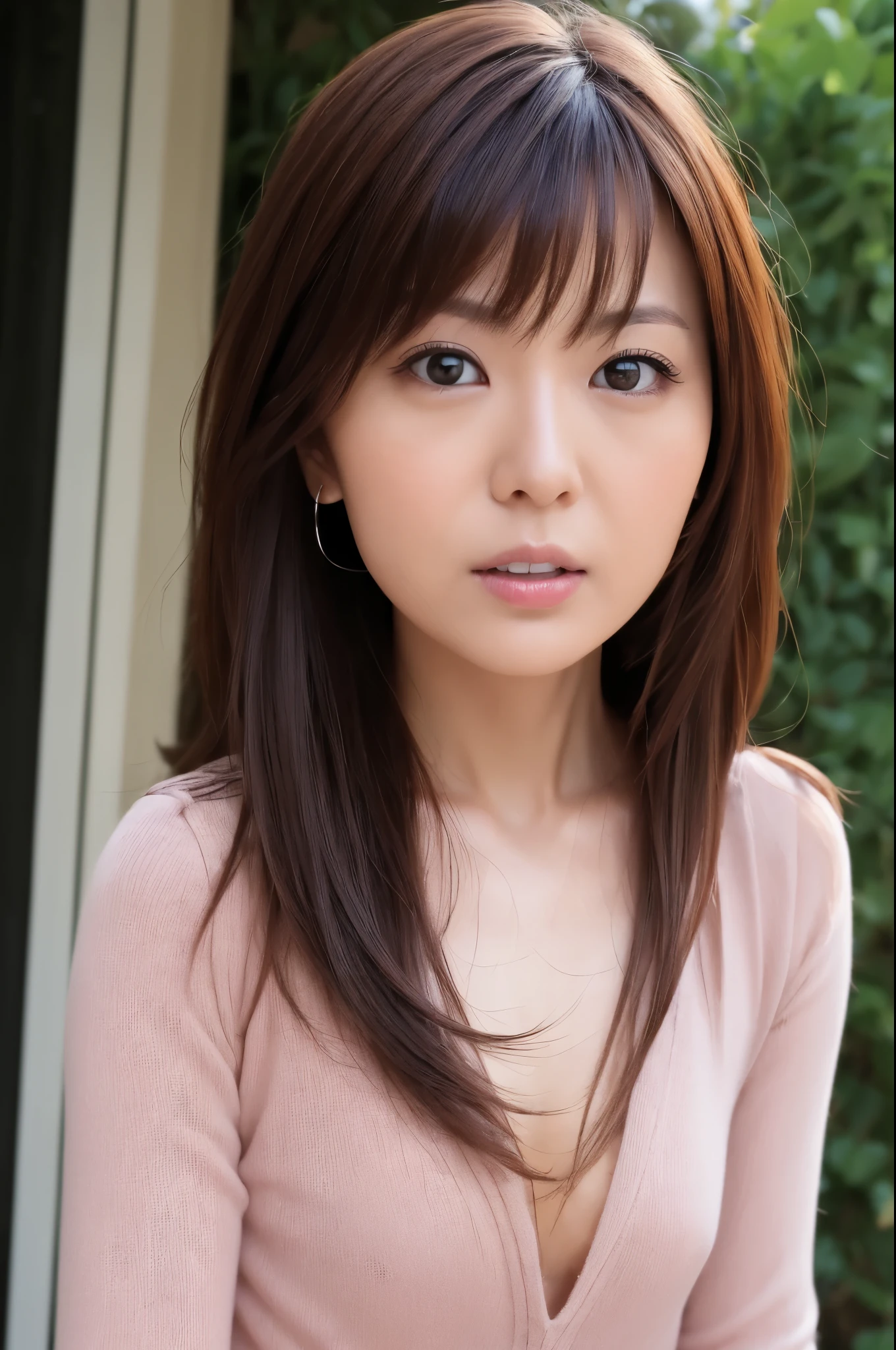 (High reality photograph, high resolusion photograph, super detailed face, detailed eyes) Japanese lady, 30 years old, cute face, various face expression, various hair style, medium breasts, very thin waist, tight clothes, full-body photo, alone in a photo