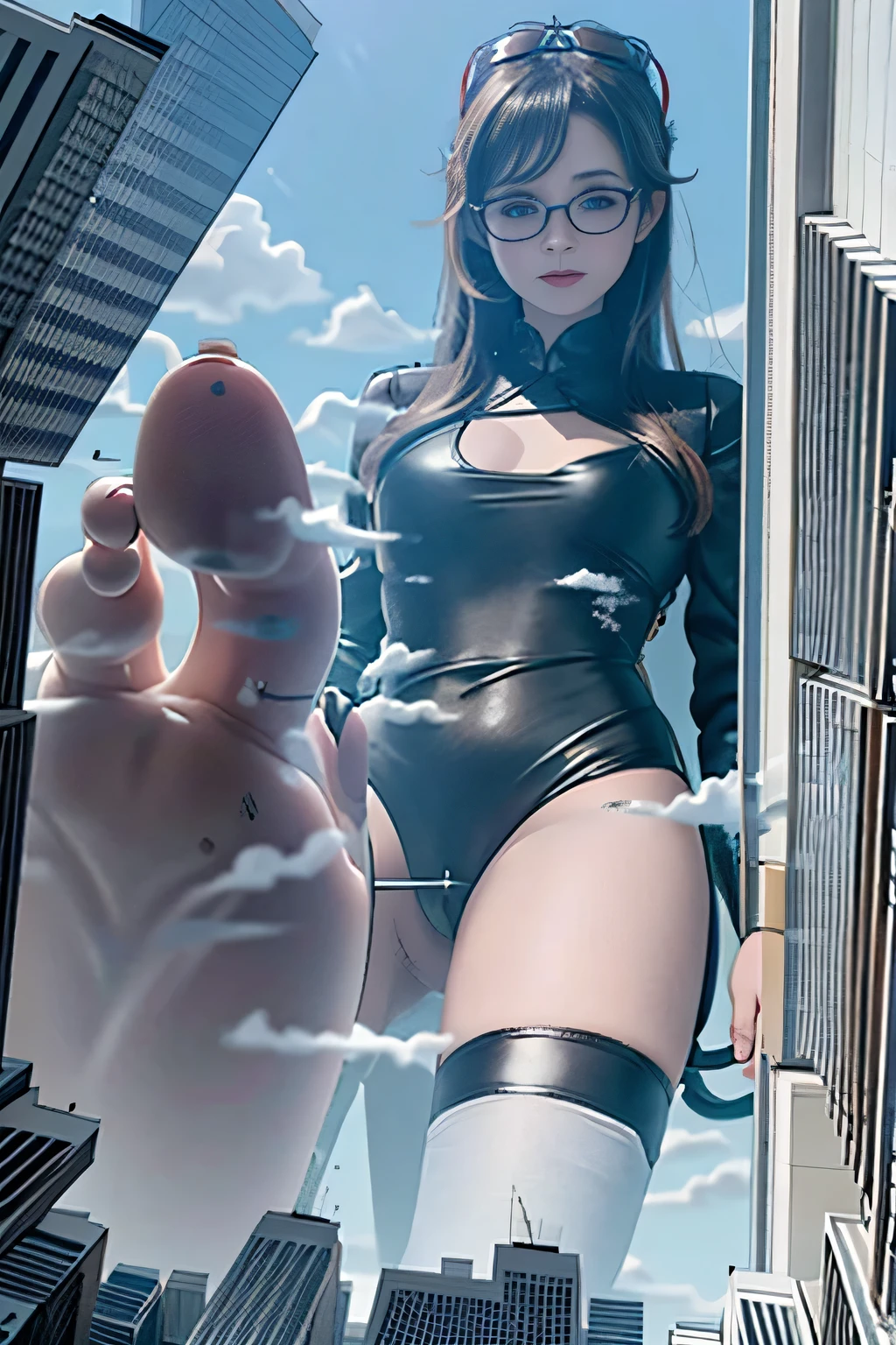 mujer con pene, Cum on the street, cum on the building, Futanari, no testicles, erection, der riese art, 非常に詳細なder rieseショット, der riese, Beautiful girl wearing a huge swimsuit, Shorthair, Giant woman bigger than a skyscraper, Wearing rimless glasses, Colossal tits, Big ass, Futanari, der rieseルート, Erect penis, very small metropolis, miniature metropolis, Full body depiction, Removed clothes are hung on the building., nffsw, der riese, Small town,micro city,