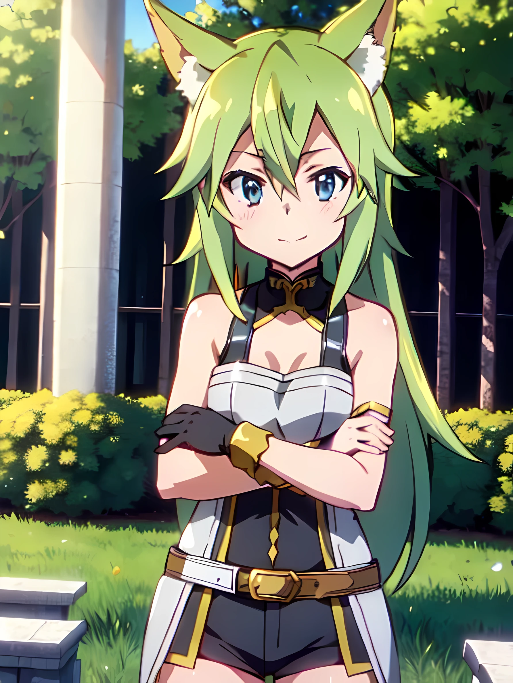 Sinon-ALO, smirk, (seductive, winning, Charming:1.3), Beautiful, (Highly detailed, hiquality:1.3), field, the trees, world of SAO