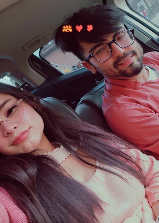 there are two people sitting in a car together, very very low quality picture, lovely couple, profile pic, in love selfie, candid picture, profile image, low quality photo, 😭🤮 💔, desaturated!!, profile picture, happy couple, discovered photo, a picture, very accurate photo, taken on iphone 1 ro, vacation photo, in background