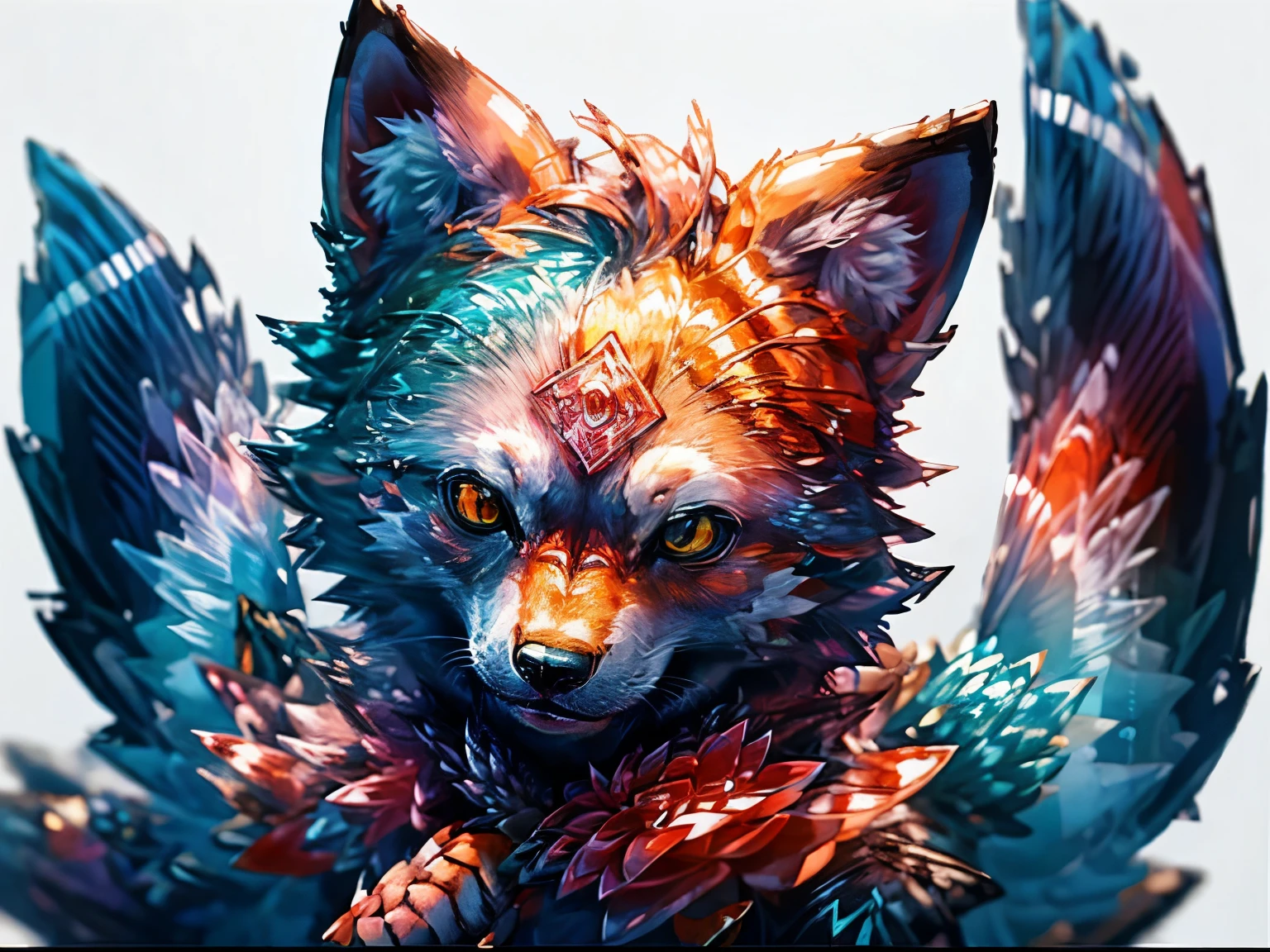 Crie uma imagem de um lobo abstrata em 4k