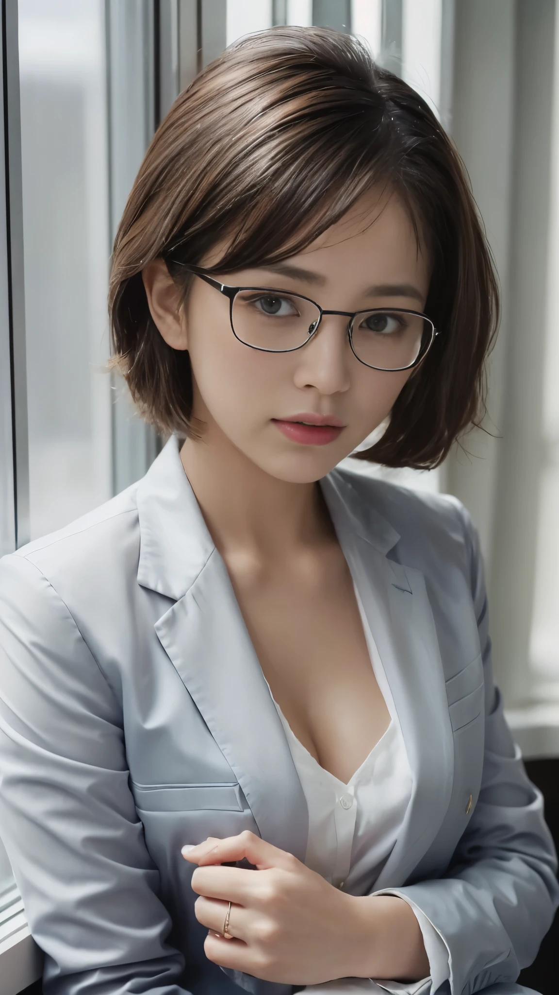 (Best Quality, 4K, masutepiece :1.lettie women, 1girl in, (breasts, Attractive body :1.2), Abs :1.1, dark brown hair: 1.1, (rainy wet, Wet from rain, Wet body :1.2), Ultra-detailed face, Detailed lips, Detailed eyes, 二重まぶた