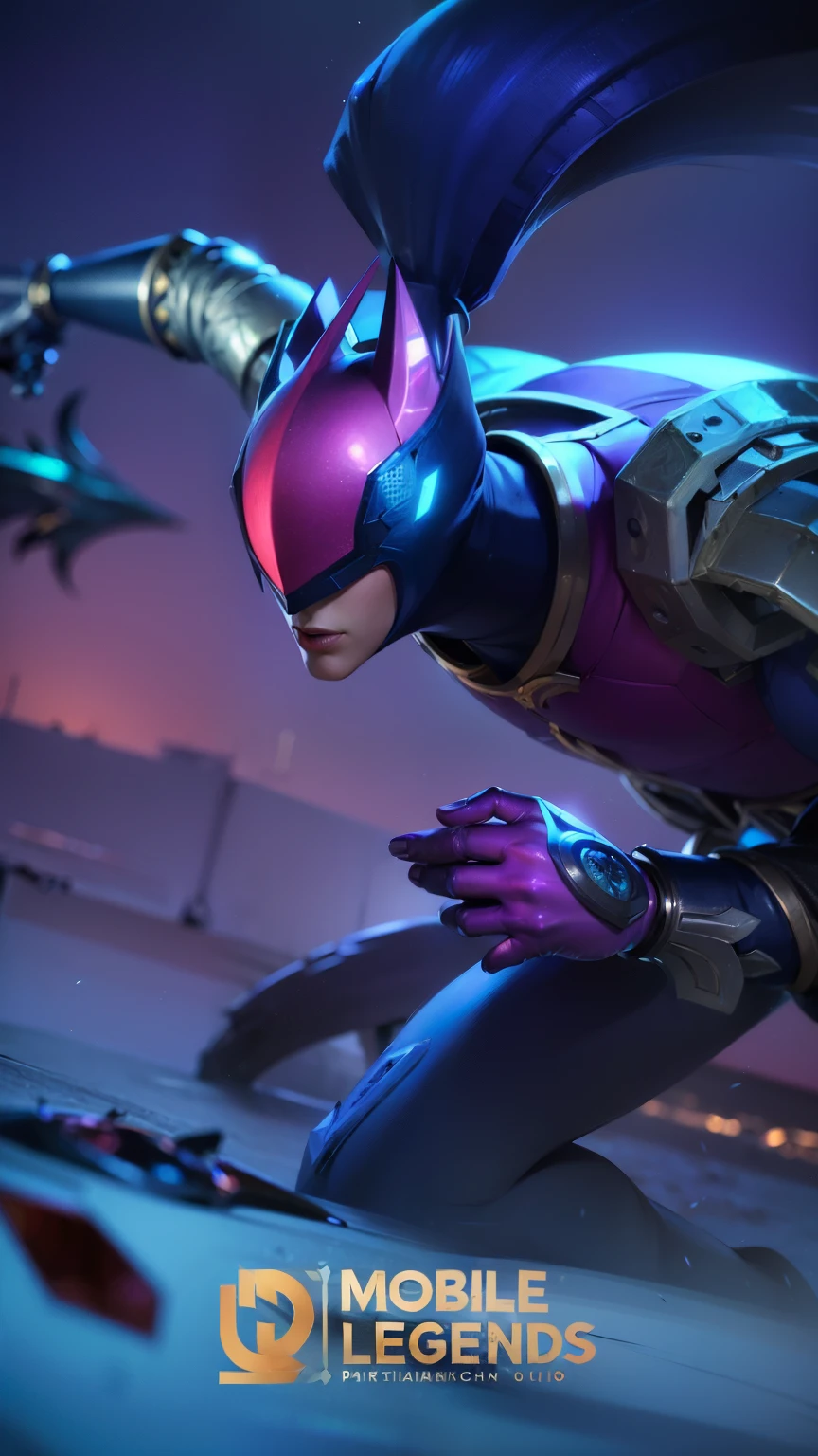 masculine male, masterpiece, ((perfect eyeest quality, (semirealism:1.9), beautiful lighting, (extremely detailed CG unity 4k fhd wallpaper), High Detail, Sharp focus, dramatic outdoors, 1 boy ,19 years old, white hair, light purpel eyes, smile, close-up of a person wearing a gold costume with a spear, inspired by Alpha Crimson Warrior, mobile legends splash art, fuchsia skin under armor, official splash art, shaco from mobile legends, mobile legends style, splash art, mobile legends splash art legend, iconic character splash art