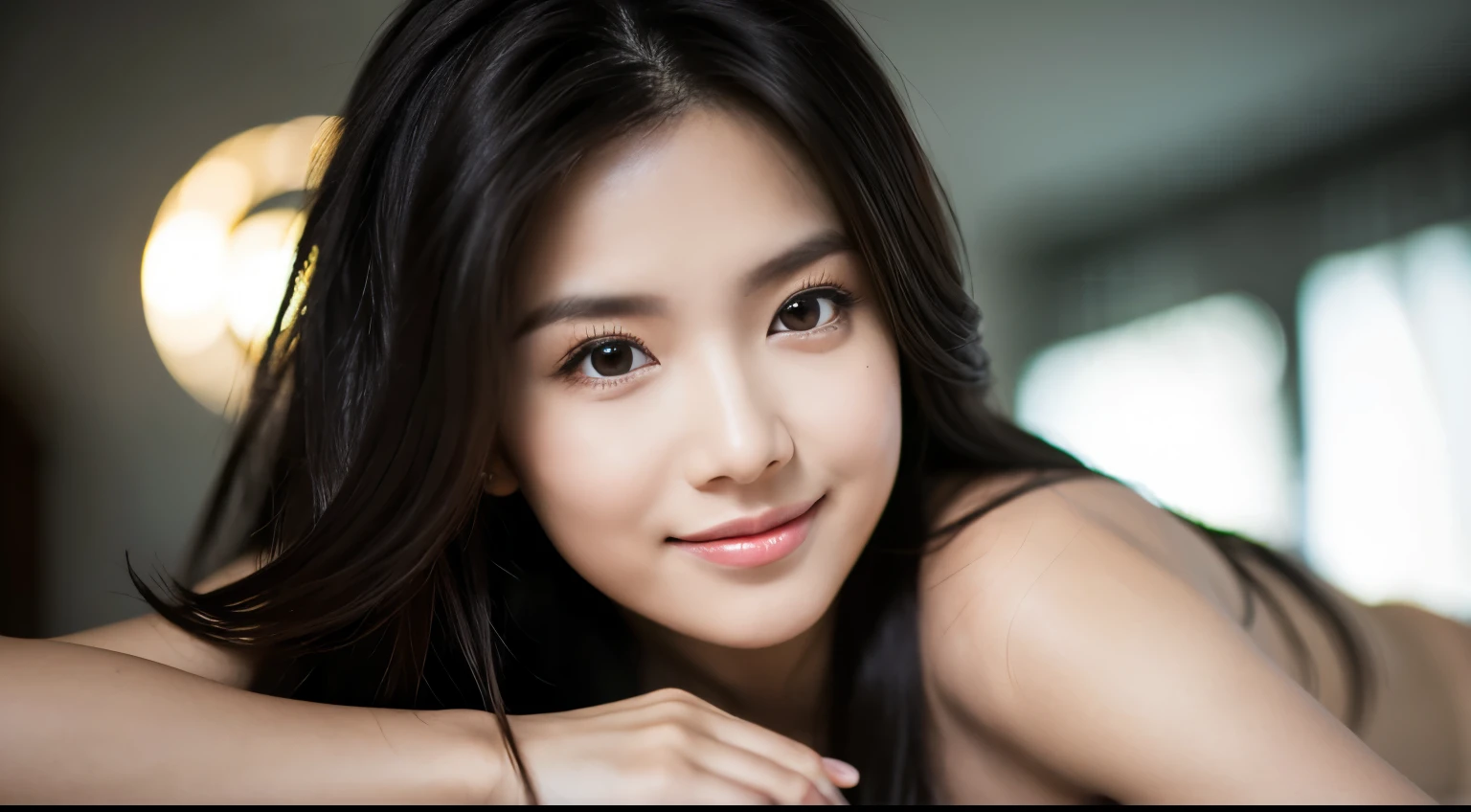 highest quality, epic realistic, ((portrait:1.5)),(background: white) high contrast ,glorious picture, lowest lux, lighting face, she's comfortable, wearing nothing, looks incredible, (8k, Raw photo, Highest quality),(epic realistic:1.5), a woman, face,(detailed eyes:0.8),(looking at the camera:1.4), (Highest quality), ( high contrast, deep shadows),Intricate details,cinematic,((skin:1.4)), (long dark hair:1.3), long hair, messy ,(Hdr:1.5),Detailed, colors, Superior quality, Masterpiece, Raw Photo (20-year-old, looking at viewer), beautiful, (wearing nothing), perfect, natural, perfect composition, portrait, perfect face, smiling expression, Captivating eyes, Bright details, Tight lips, (High Skin Detail),, (blue tint: 0.6), (sale: 0.8), (bloody: 0.7), Key lighting , (backlight: 0.5), Medium depth of field, Canon 5d, 50mm lens, f/4 apertures, (Ultra-detailed, Complex detail), sharp focus, soft colors, 8k, Absurd, 80mm, white background, photography, smiling, pinay, filipina, large boobs, white background, wearing nothing, nudist